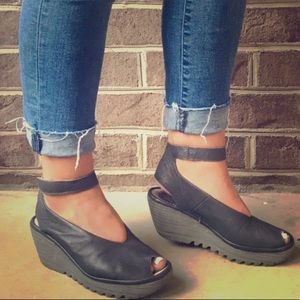 Fly London Yala Black Wedge